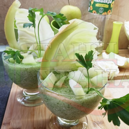 Българска зелева пъпешова сурова гъста супа 