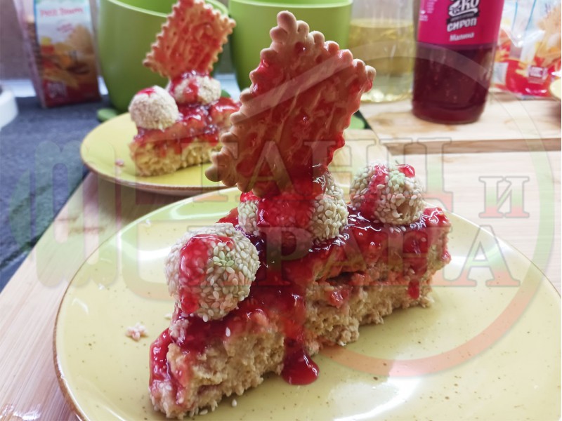 Бисквитена плодова млечна мини торта 