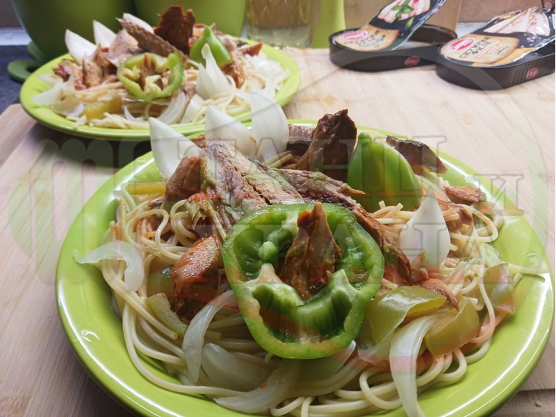 Рибни спагети на фурна 