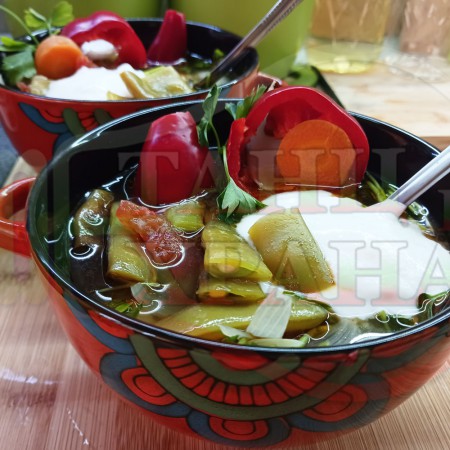 Бобена чорба със зелен боб 