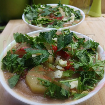 Картофена зеленчукова постна супа 